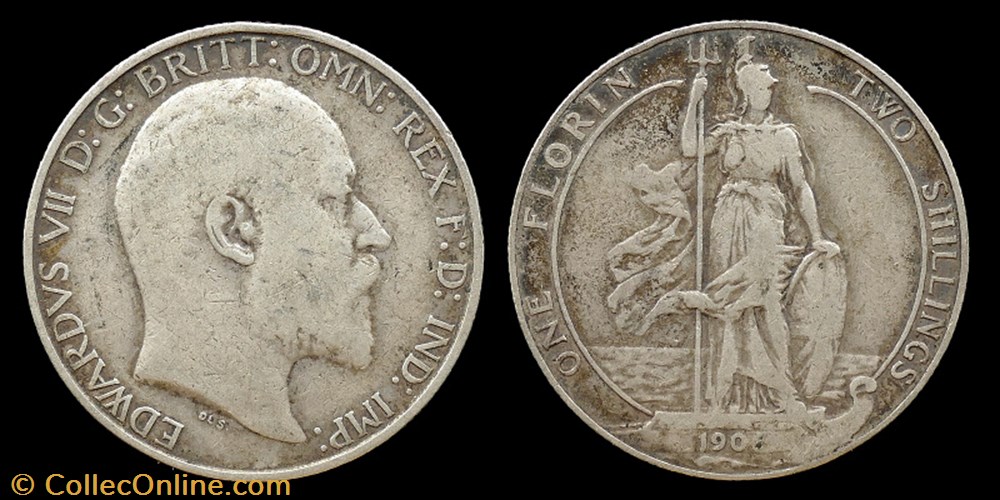 Edward VII (1901-1910) - florin monnaies monde royaume uni edward vii 1901 1910 florin