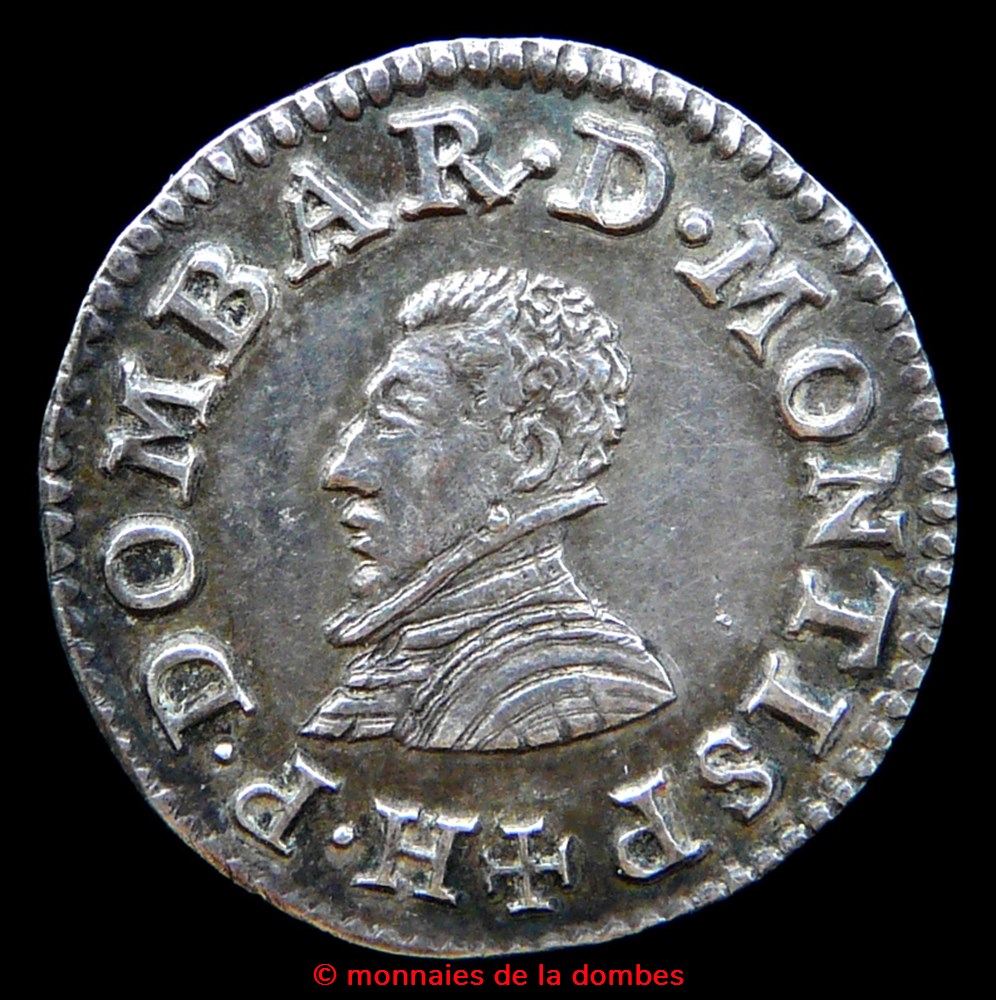 Henri II de Montpensier (1592-1608), Essai du denier d'argent, frappe posthume 1609 monnaies france feodales henri ii de montpensier 1592 1608 essai du denier argent frappe posthume 1609
