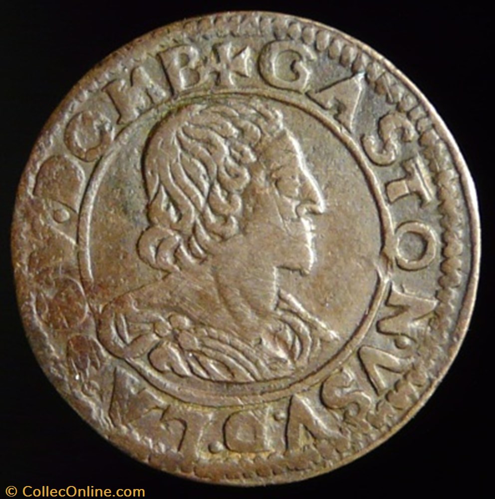 monnaies france feodales gaston orleans 1627 1650 double tournois type 14 1640