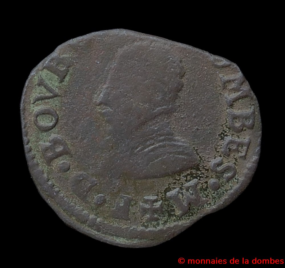 monnaies europe medievale france feodales francois ii de montpensier 1582 1592 denier tournois type 3 1585