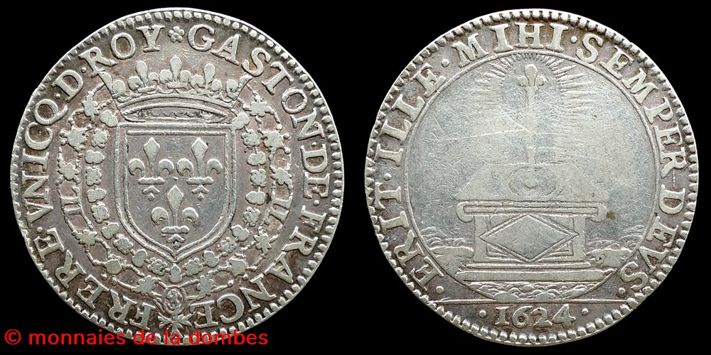 1624 - Gaston d'Orleans (1627-1650), Jeton, argent monnaies paranumismatique jetons poids 1624 gaston orleans 1627 1650 jeton argent