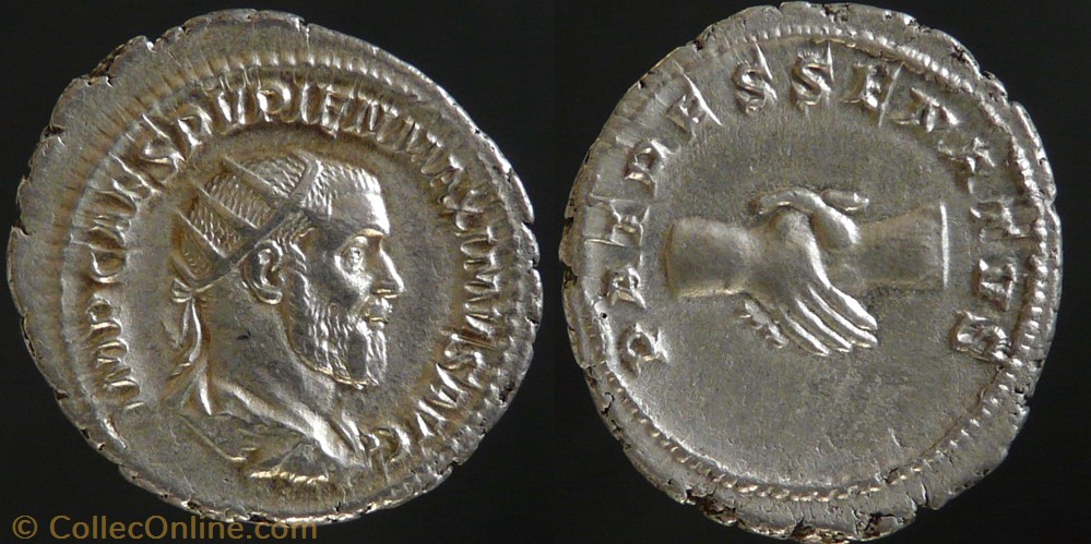 Pupienus, Antoninianus coin ancient b c roman pupienus antoninianus