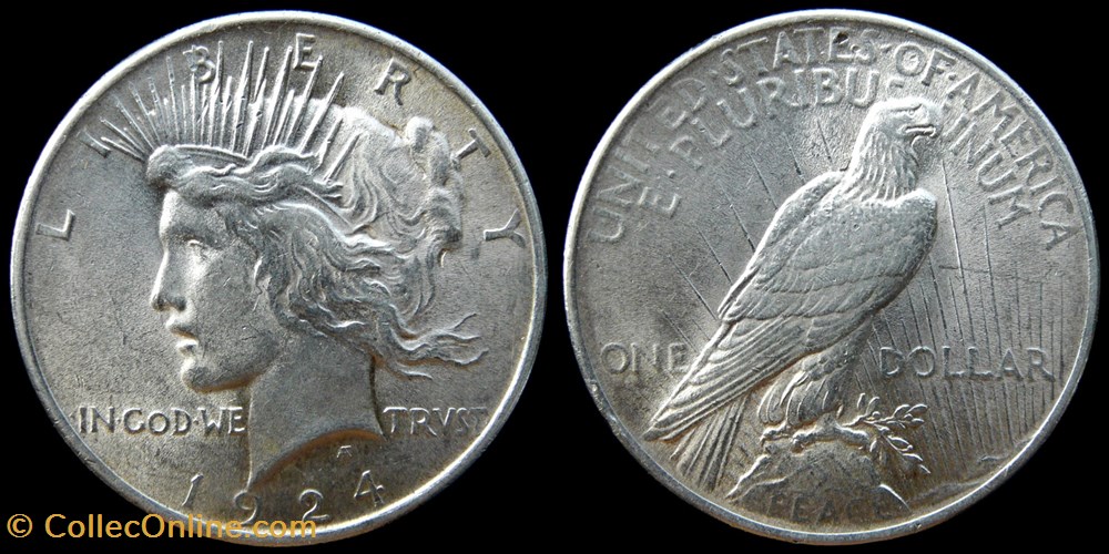 Peace dollar - 1924 monnaies monde etats unis peace dollar 1924