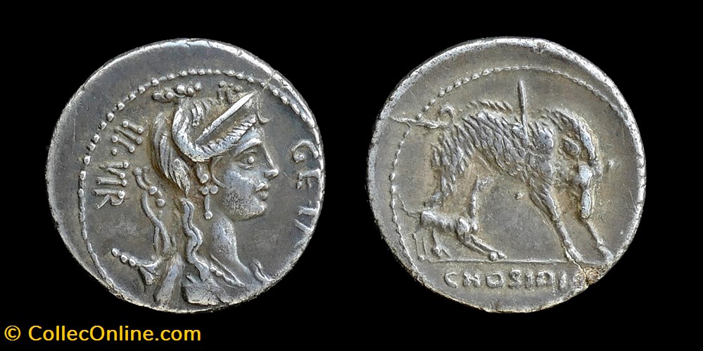 monnaies antiques romaines imperiales republicaines c hosidius c f geta denarius