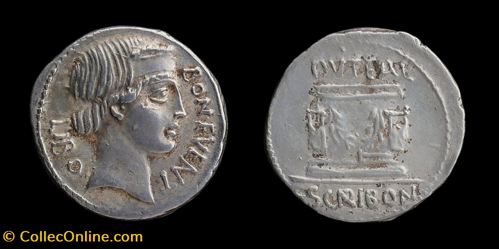 L. Scribonius Libo, Denarius monnaies antiques romaines imperiales et republicaines l scribonius libo denarius