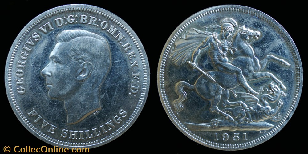 George VI (1936-1952) - "festival of Britain" crown monnaies monde royaume uni george vi 1936 1952 festival of britain crown