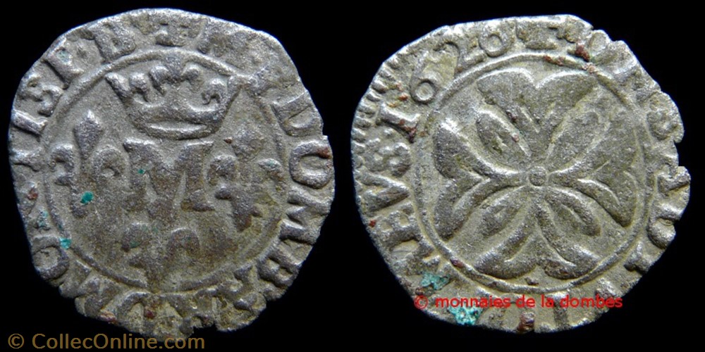 monnaies france feodales marie de montpensier 1608 1627 liard 1626