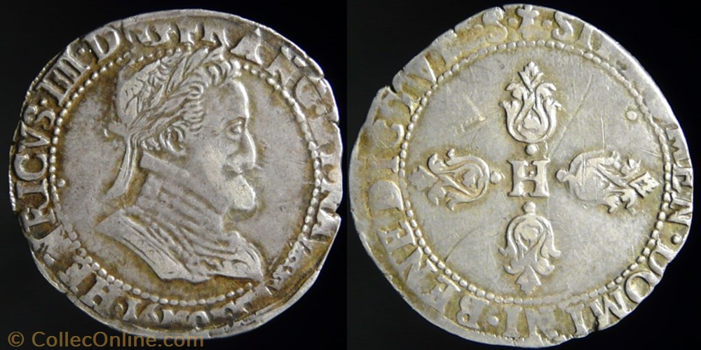 Henri IV (1589-1610) - Demi Franc 1601 M monnaies europe medievale france royales henri iv 1589 1610 demi franc 1601 m