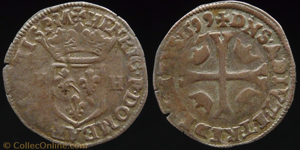 monnaies europe medievale france feodales dombes henri ii de montpensier 1592 1608 douzain 1599