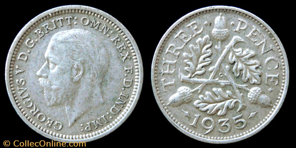 George V (1910-1936) - three pence monnaies monde royaume uni george v 1910 1936 three pence