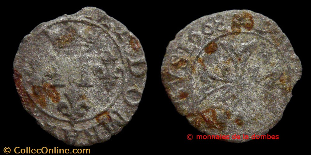 Anne Marie Louise d'Orleans (1650-1693), Liard - 1668 monnaies france feodales anne marie louise orleans 1650 1693 liard 1668