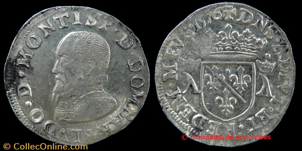 monnaies europe medievale a france feodales louis ii de montpensier 1560 1582 demi teston 1576
