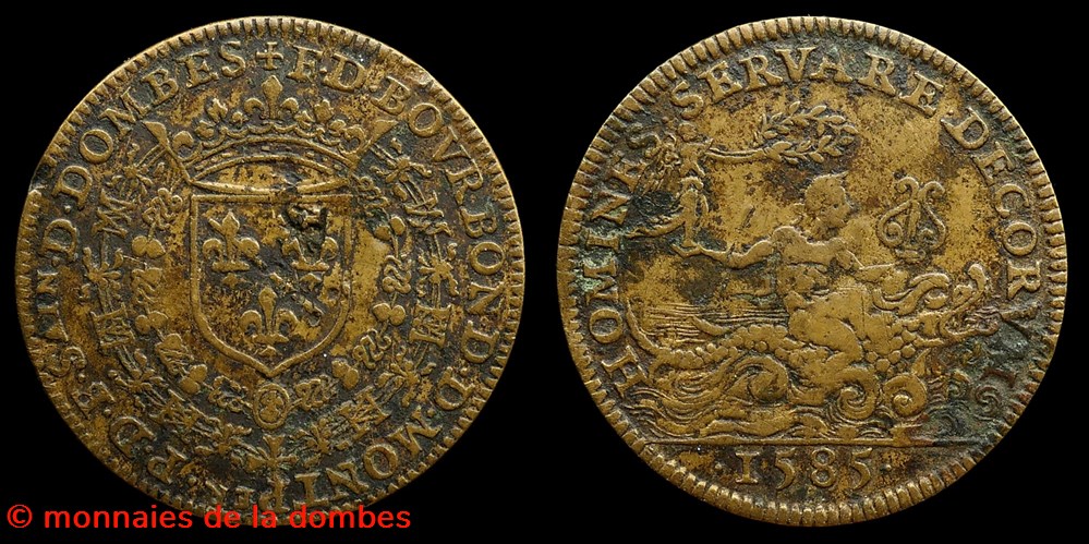 1585 - François II de Montpensier (1582-1592), Jeton, laiton monnaies paranumismatique jetons poids 1585 francois ii de montpensier 1582 1592 jeton laiton