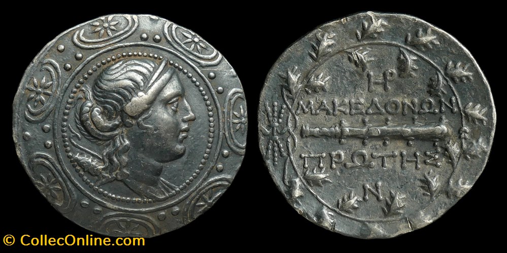 MACEDON UNDER ROMAN PROTECTORATE, First Meris - Tetradrachm, Circa 167-148 BCE monnaies antiques grecques macedon under roman protectorate first meris tetradrachm circa 167 148 bce