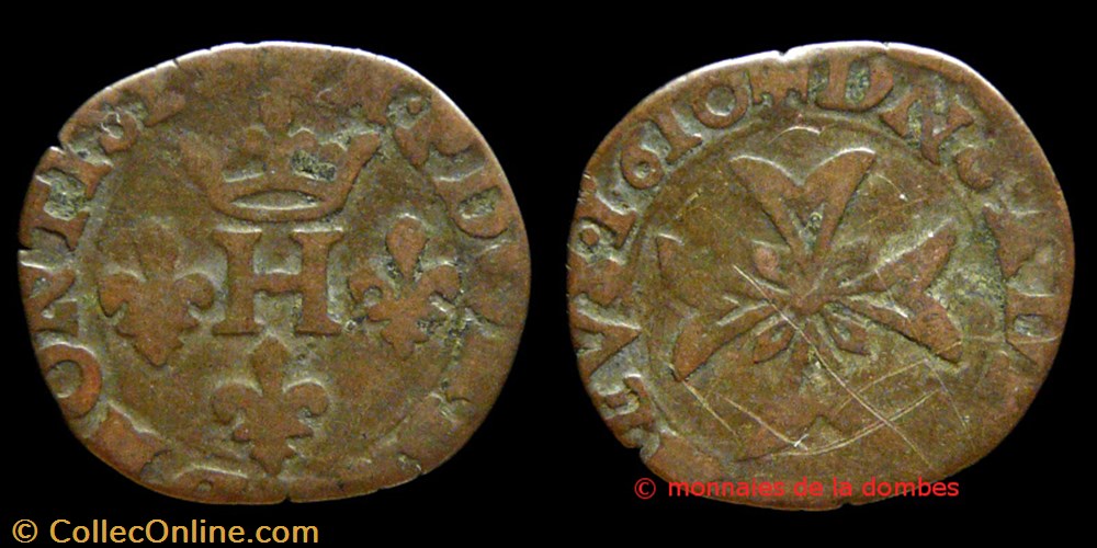 monnaies france feodales henri ii de montpensier 1592 1608 liard 1610