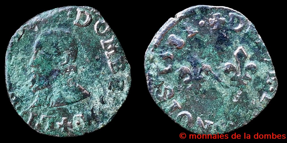 monnaies europe medievale a france feodales louis ii de montpensier 1560 1582 denier tournois type 2 1581