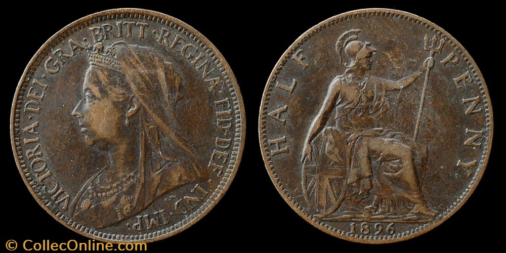 Victoria (1837-1901) - half penny monnaies monde royaume uni victoria 1837 1901 half penny