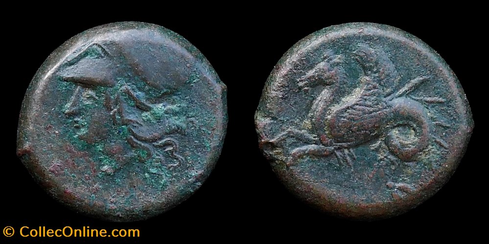 Sicily, Syracuse - Bronze litra, circa 375-344 BCE monnaies antiques grecques sicily syracuse bronze litra circa 375 344 bce