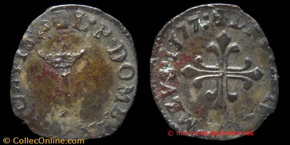 monnaies france feodales louis ii de montpensier 1560 1582 liard 1577