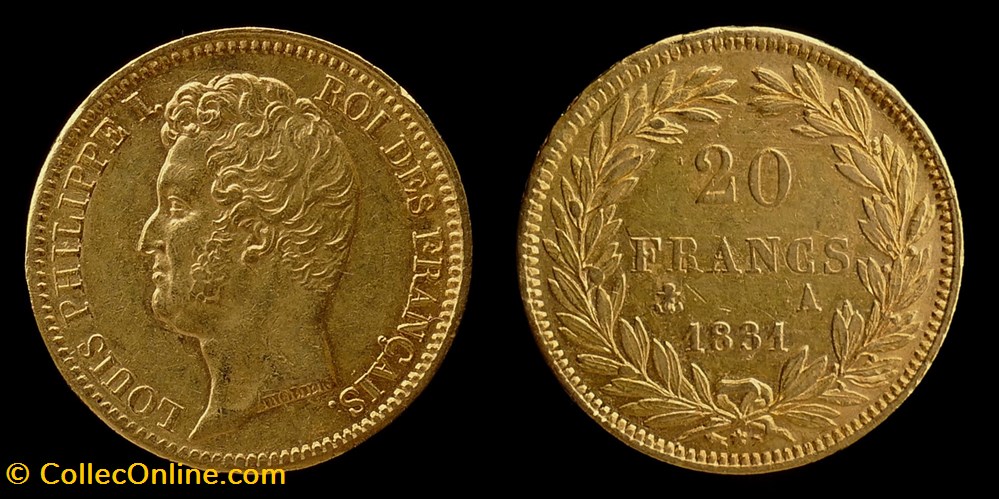Louis-Philippe I° (1830-1848) - 20 francs or 1831 A monnaies monde france louis philippe i 1830 1848 20 francs or 1831 a