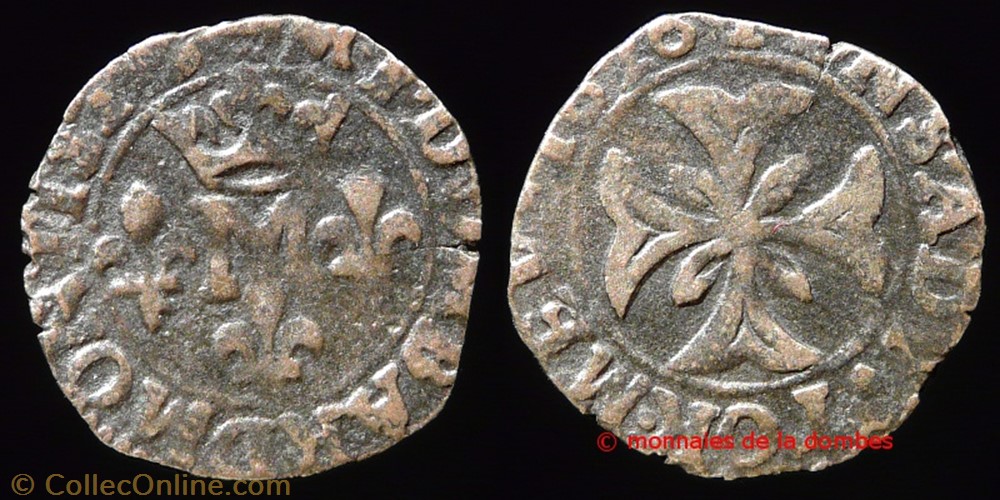 monnaies france feodales marie de montpensier 1608 1627 liard 1620