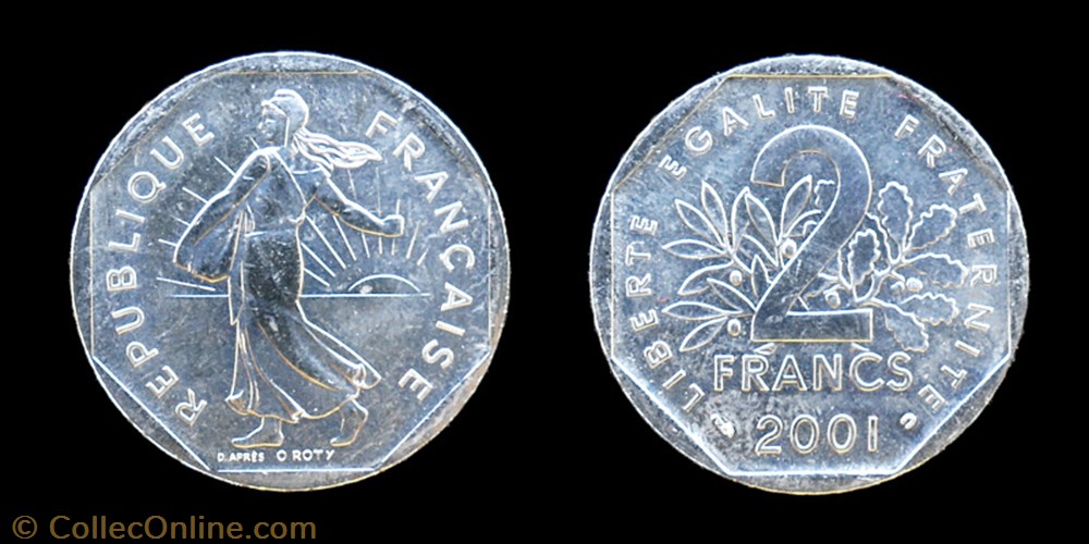 monnaies monde france 5 republique 1958 2 francs 2001