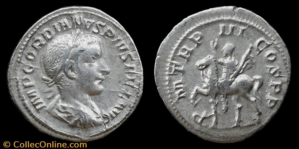 Gordian III, Denarius - Gordian on horseback monnaies antiques romaines imperiales et republicaines gordian iii denarius gordian on horseback