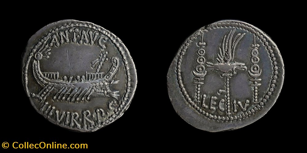 Marcus Antonius, Denarius monnaies antiques romaines imperiales et republicaines marcus antonius denarius