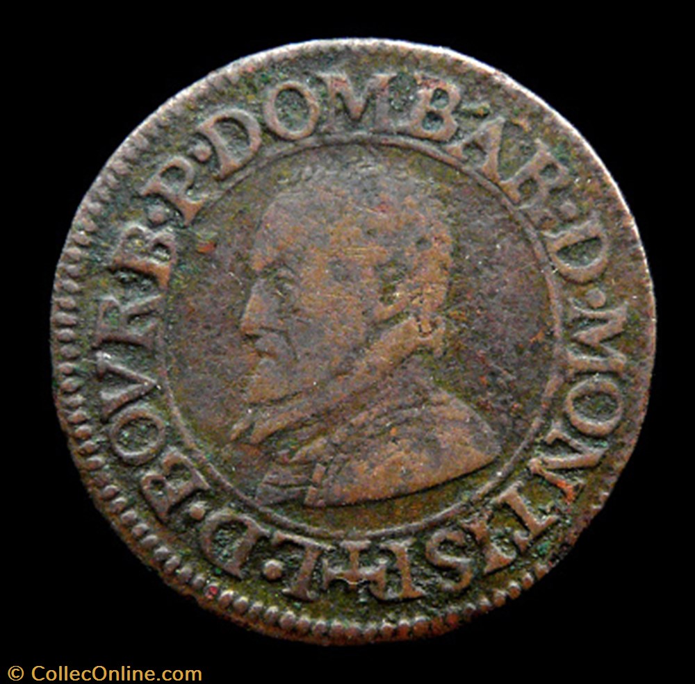 monnaies france a feodales louis ii de montpensier 1560 1582 double tournois type 1 1576