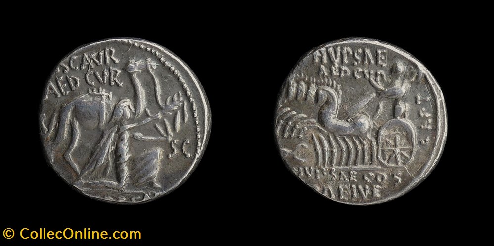 M. Aemilius Scaurus and P. Plautius Hypsaeus. Denarius monnaies antiques romaines imperiales et republicaines m aemilius scaurus and p plautius hypsaeus denarius