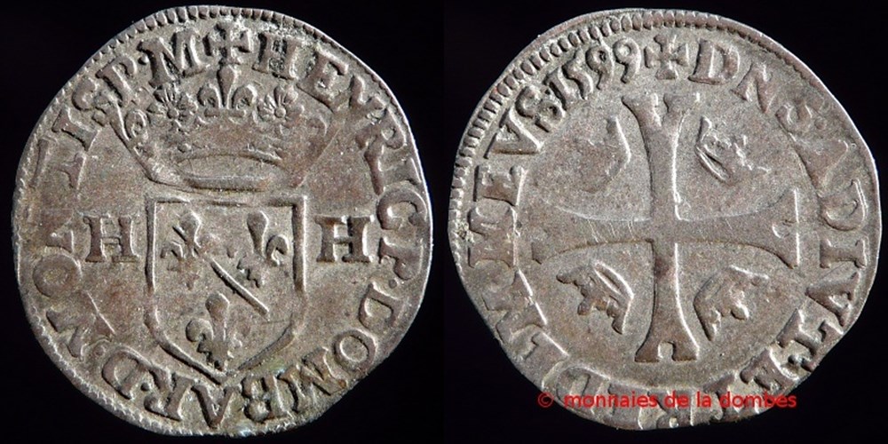 monnaies france feodales henri ii de montpensier 1592 1608 douzain 1599