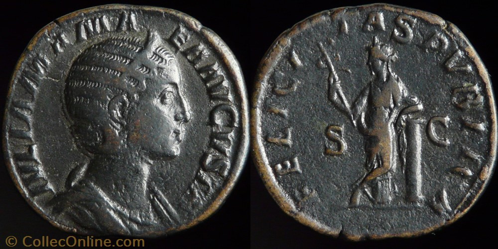 Julia Mamaea, Sestertius coin ancient b c to roman julia mamaea sestertius