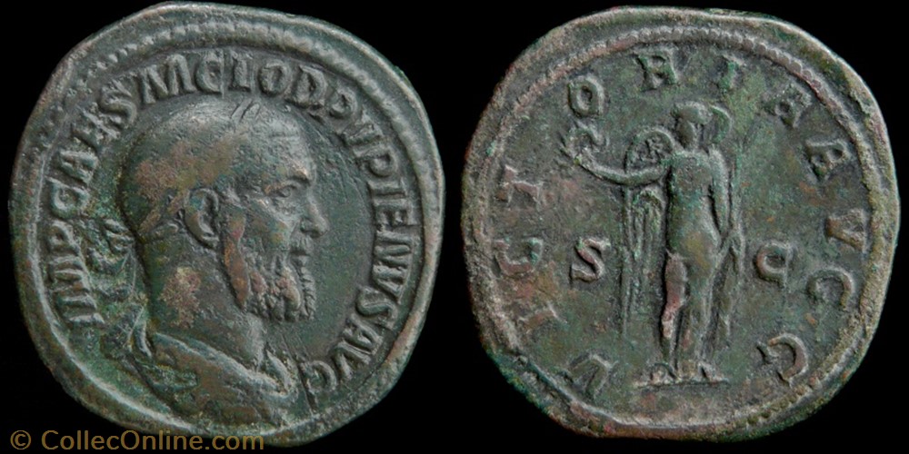 Pupienus, Sestertius coin ancient b c to a roman pupienus sestertius