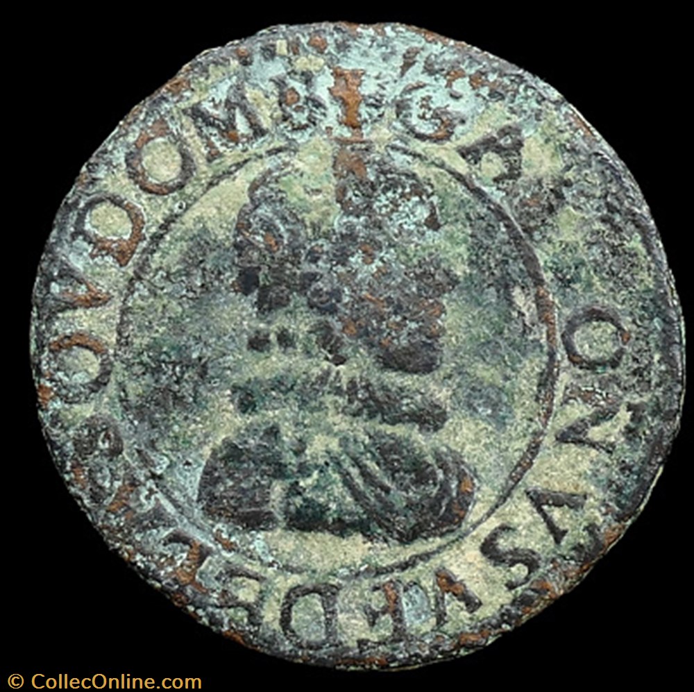Gaston d'Orleans (1627-1650), Double Tournois type 7 - 1631 monnaies france feodales gaston orleans 1627 1650 double tournois type 7 1631