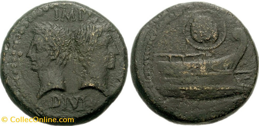 Octavian & Agrippa, Arausio (Orange) Dupondius monnaies antiques romaines provinciales octavian agrippa arausio orange dupondius