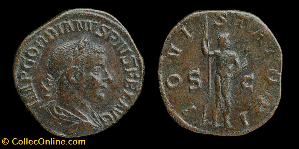 Gordian III, Sestertius - Iovi Statori monnaies antiques romaines imperiales et republicaines gordian iii sestertius iovi statori