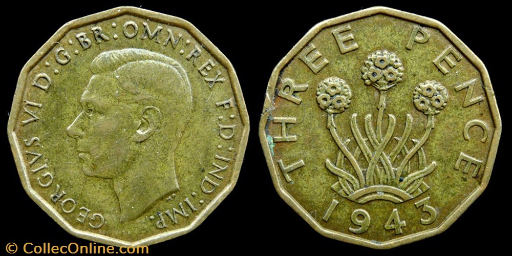 George VI (1936-1952) - three pence monnaies monde royaume uni george vi 1936 1952 three pence