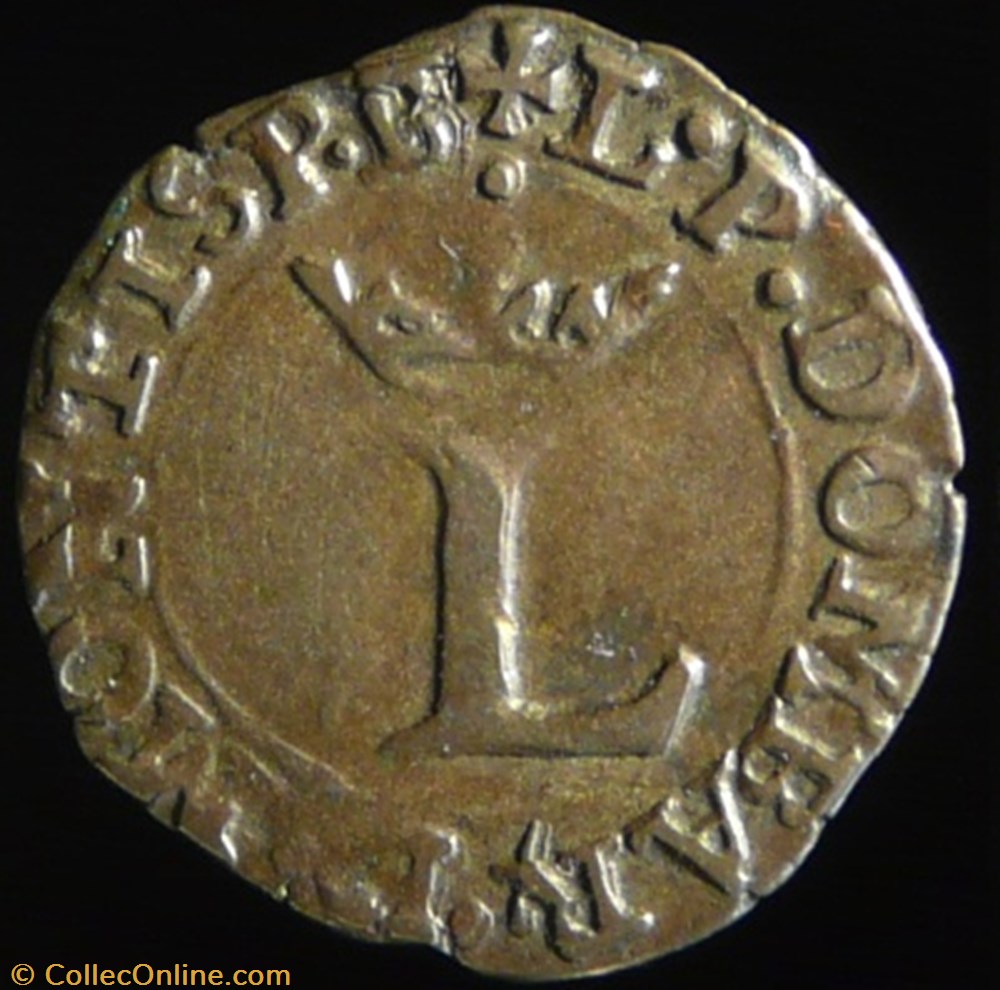 monnaies france feodales louis ii de montpensier 1560 1582 liard 1580