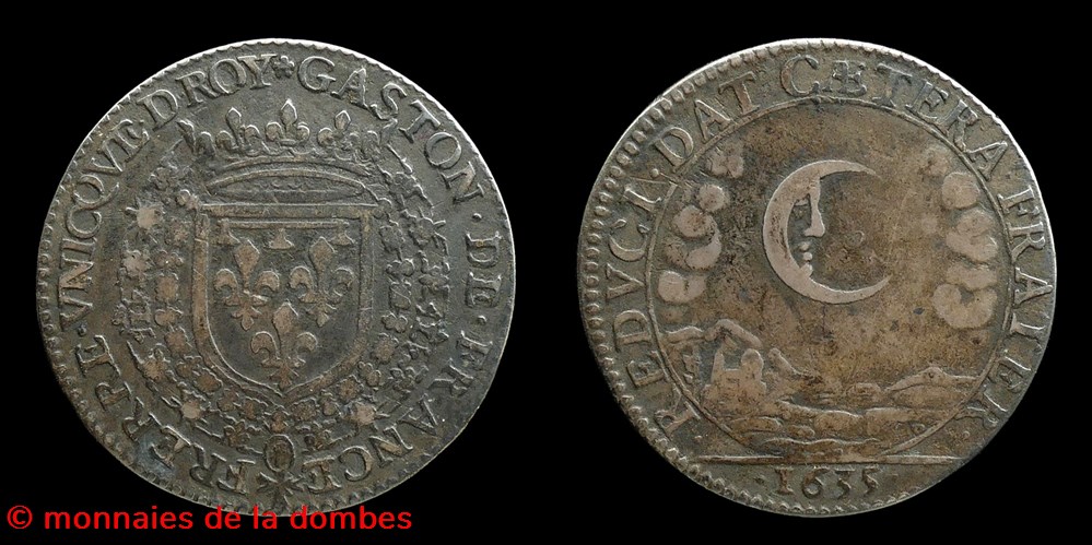 1635 - Gaston d'Orleans (1627-1650), Jeton, argent monnaies paranumismatique jetons poids 1635 gaston orleans 1627 1650 jeton argent