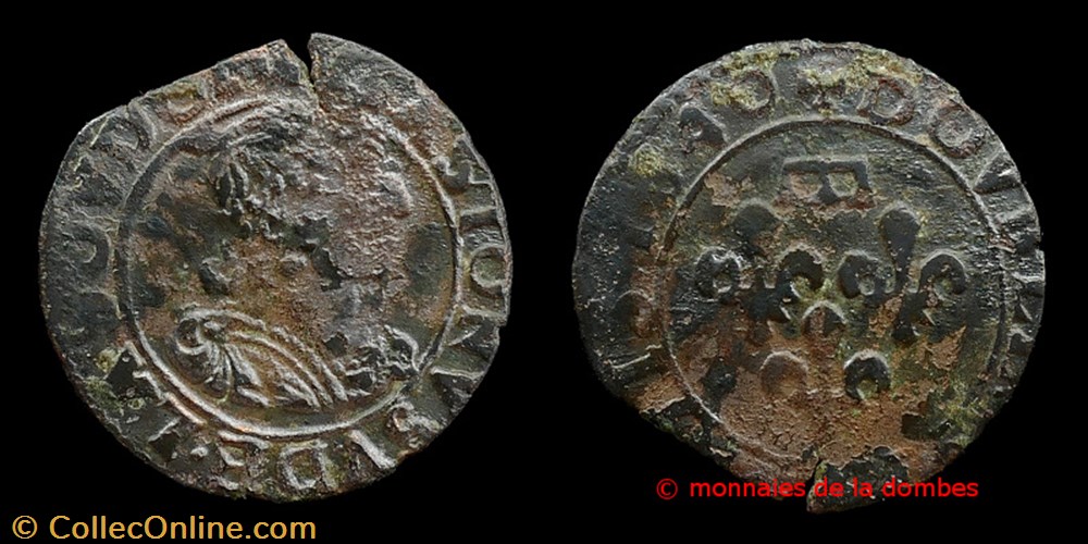 Gaston d'Orleans (1627-1650), Double Tournois type 12 - 1640 monnaies france feodales gaston orleans 1627 1650 double tournois type 12 1640