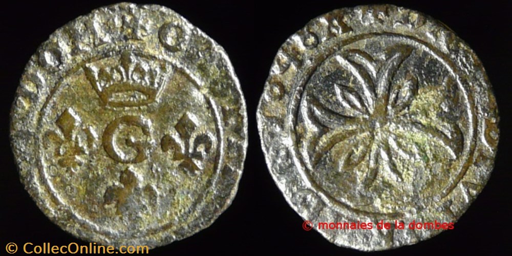 Gaston d'Orleans (1627-1650), Liard - 1648 monnaies france feodales gaston orleans 1627 1650 liard 1648