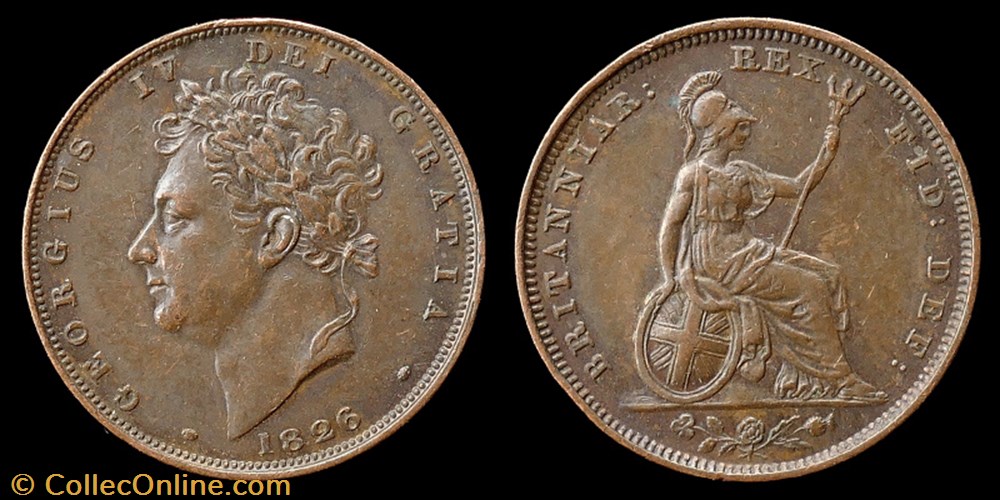 George IV (1820-1830) - farthing monnaies monde royaume uni george iv 1820 1830 farthing