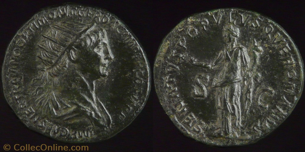 Trajan, Dupondius monnaie antique av jc ap romaine republicaine imperiale trajan dupondius