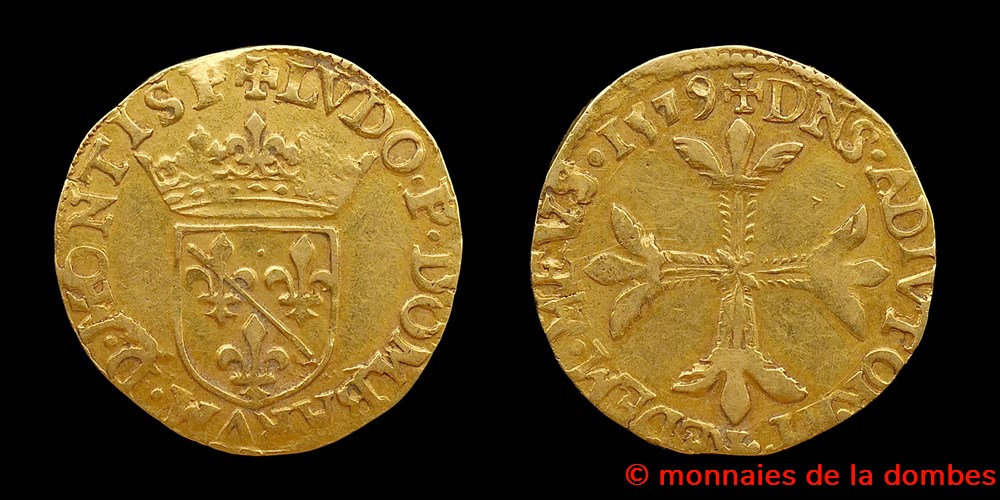 monnaies europe medievale a france feodales 1579 louis ii de montpensier 1560 1582 pistole
