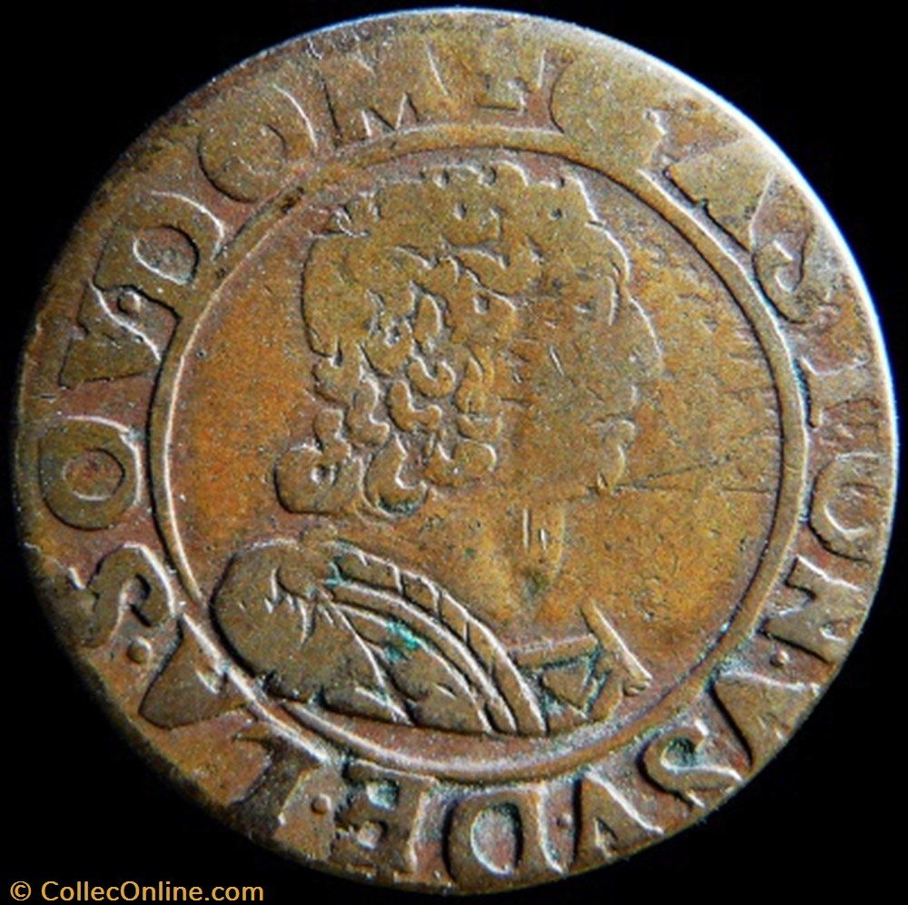 Gaston d'Orleans (1627-1650), Double Tournois type 12 - 1639 monnaies france feodales gaston orleans 1627 1650 double tournois type 12 1639