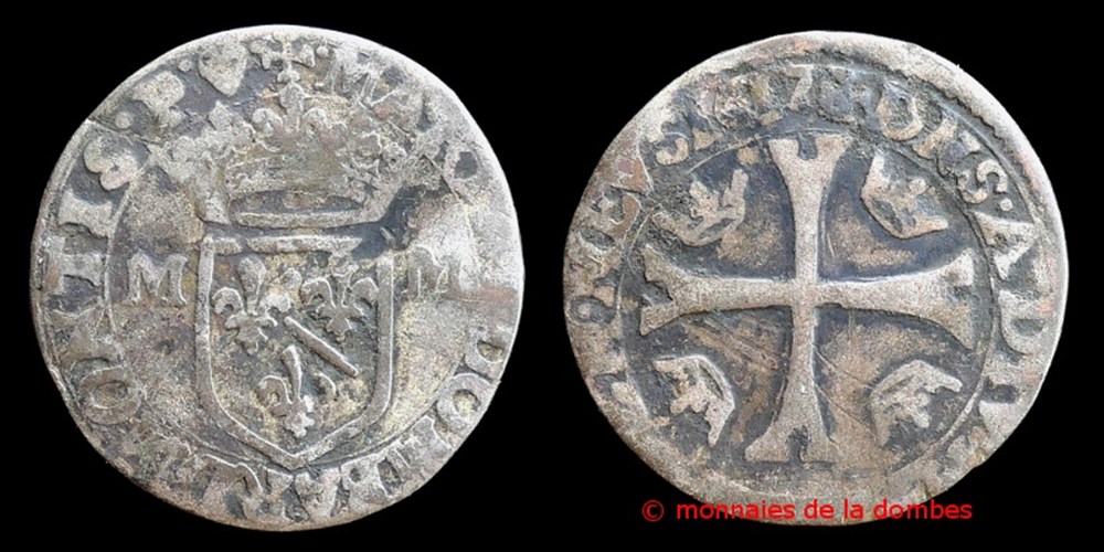 monnaies france feodales marie de montpensier 1608 1627 douzain 1617