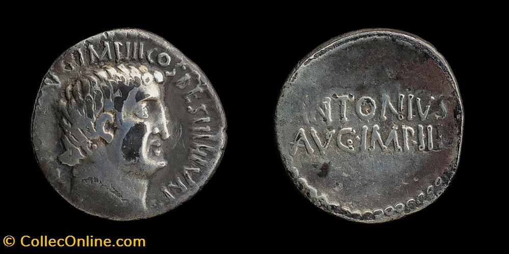 Marcus Antonius, Fourree denarius monnaies antiques romaines imperiales et republicaines marcus antonius fourree denarius