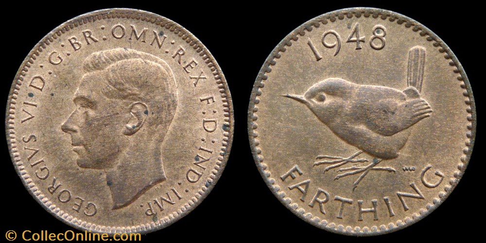 George VI (1936-1952) - farthing monnaies monde royaume uni george vi 1936 1952 farthing