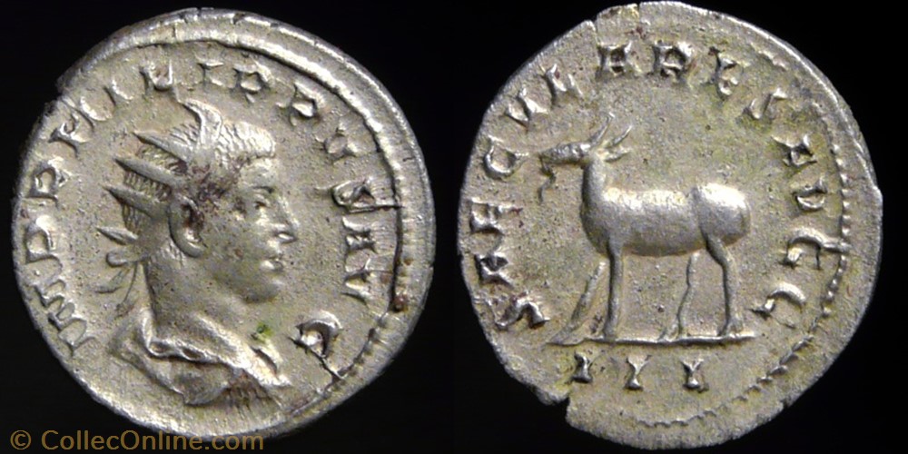 Philippus II, Antoninianus coin ancient b c roman philippus ii antoninianus