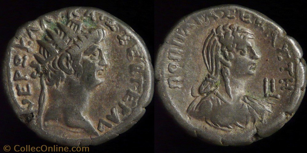 monnaies antiques romaines provinciales neron poppee tetradrachme alexandrie